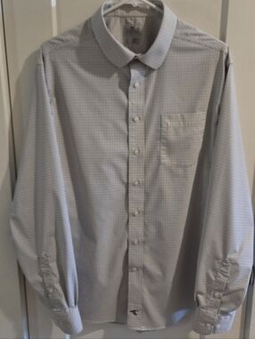 Genteal Check-Plaid Performance Button-Down Shirt - Stretch Nylon - Size  XL
